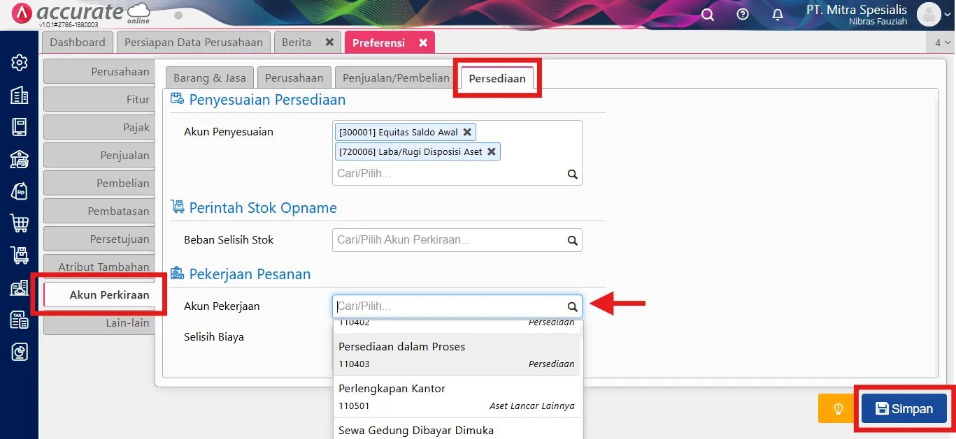Cara mencatat pekerjaan pesanan
